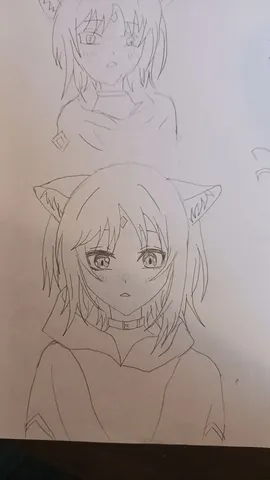 困り顔のネコ耳ツインテール