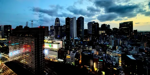 twilight skyscrapers