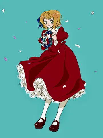 花冠と少女の幻想的なひととき