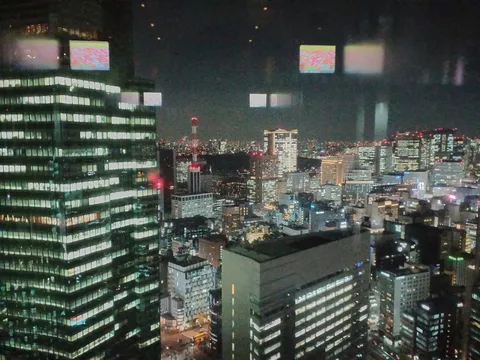 都会の夜景、光の海