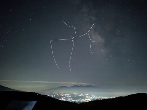 夜空に輝く射手の星たち