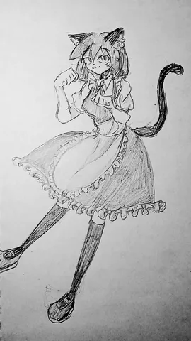 猫耳メイドの軽やかな跳躍