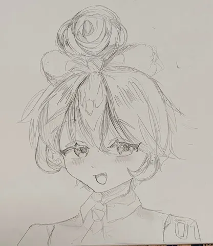 くるくるお団子ヘアの少女