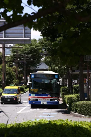 夏の午後のバス停