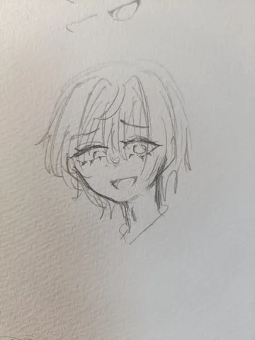 繊細なタッチの横顔スケッチ