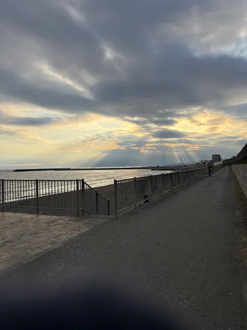 海辺に差す光の道