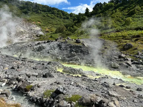 自然の力強さを感じさせる湯けむりロード