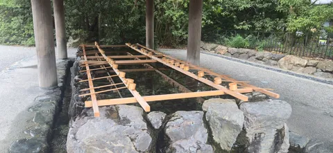 水面に刻む木の骨組み