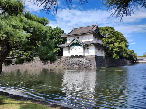 水辺の城と静かな風景