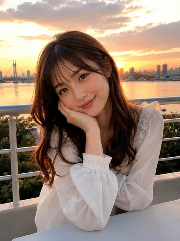 夕陽が彩る柔らかな表情