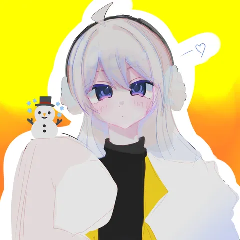 ヘッドホンと雪だるまの冬時間