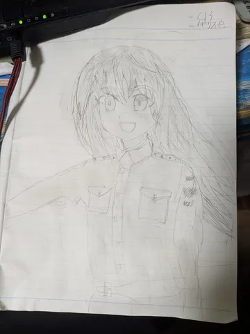 制服姿の少女、鉛筆画の魅力