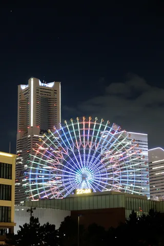 夜空を彩る大観覧車
