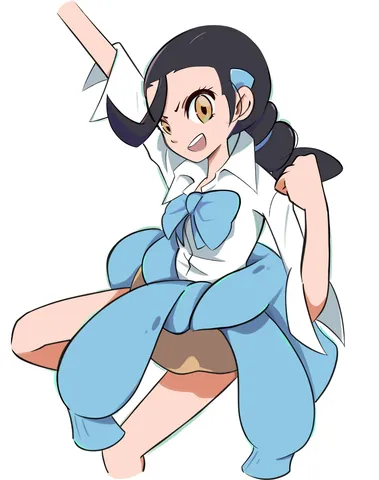 躍動感あふれる少女のポーズ