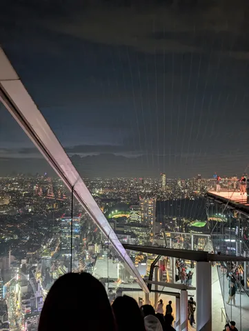 夜景に溶ける、網越しの空