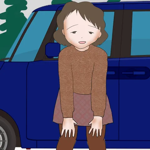 青い車と温かな佇まい