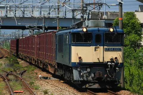 古風な貨物列車、EF64 1037