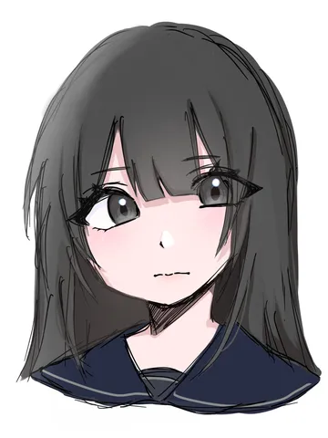 黒髪の静かな午後の雰囲気