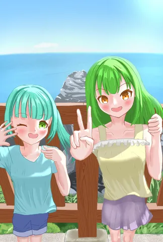 海風と二人の夏色ショット