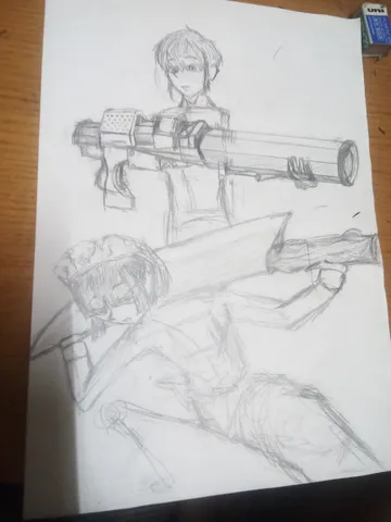 巨大銃と影の未来感