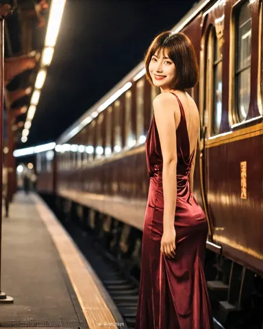 夜行列車のプラットホームで