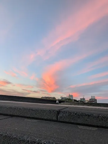 夕焼け空と水平線