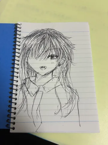 スケッチブックに描いたクールな横顔