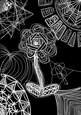 無限に広がる線のアート