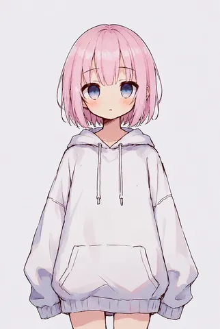 ゆったりパーカーのゆるふわガール