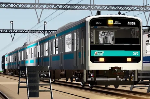 「品川」へ向かう、凛とした電車