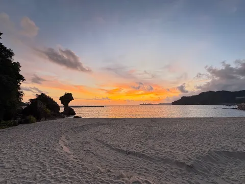 海辺に残る夕映え