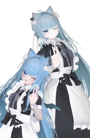 青髪メイドの優雅な午後