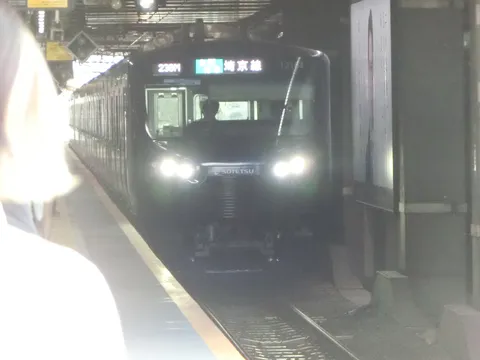 ホームに迫る光の列車