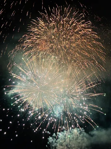 夜空に花開く閃光