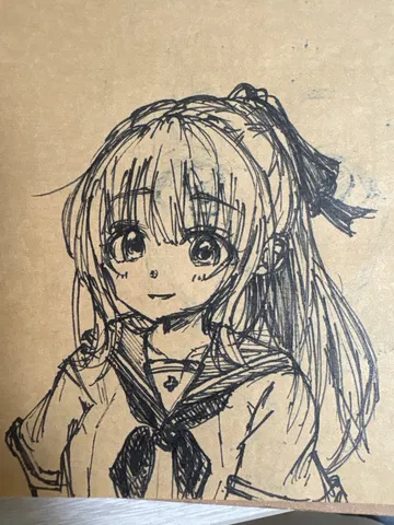 落書き帳に描いた少女