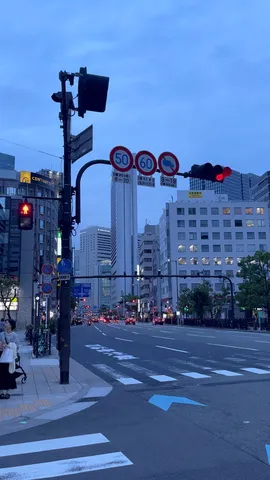 都市の鼓動、信号待ち
