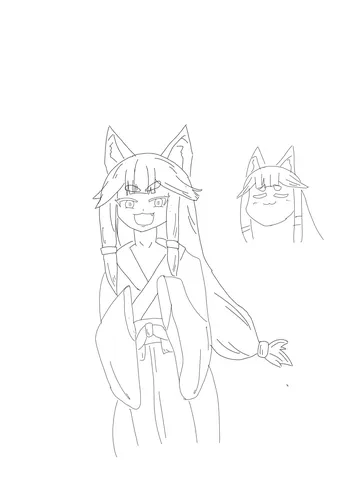 猫耳キャラのラフスケッチ