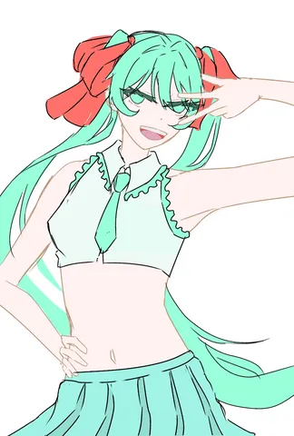 クールなウィンクとミントグリーンの風
