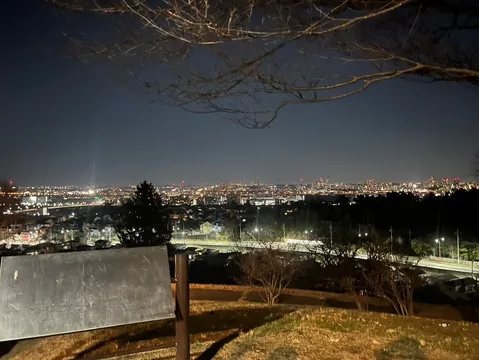 夜景に溶ける街の灯り