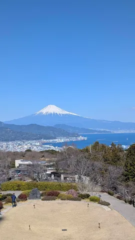 青空と富士山の雄大な風景