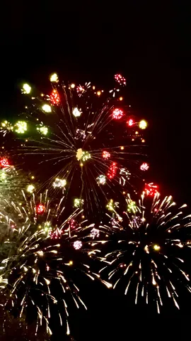 夜空に咲く花火の瞬き