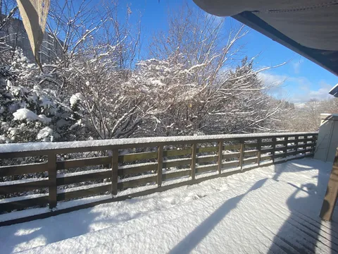 冬の静寂、雪化粧のデッキ