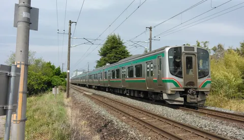 疾走する緑の帯