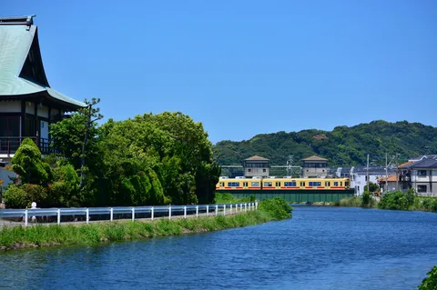 緑と水と青い空のコントラスト