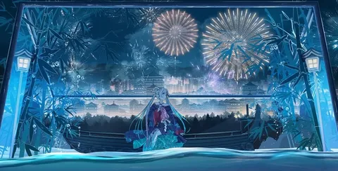 夜空と水辺を彩る花火の宴