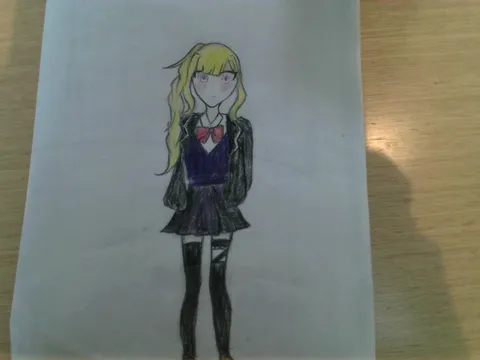 制服姿の可愛らしいアニメ風イラスト