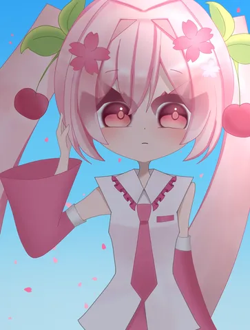 桜風に揺れるピンクの影