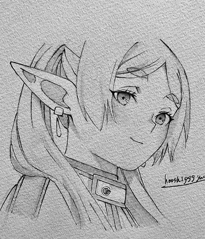 デフォルメされたエルフの肖像