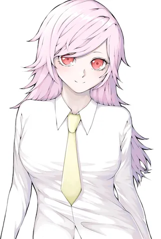 清楚な白シャツと柔らかな髪色