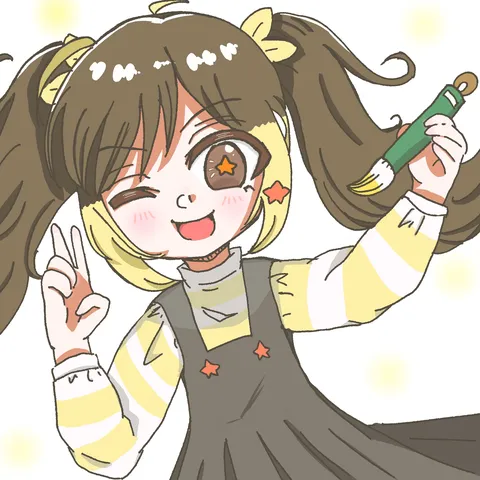 元気いっぱいお絵描き姿